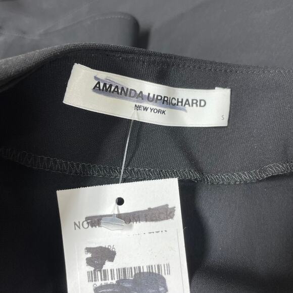Amanda Uprichard NWT Genesee Black Mini Dress Size S Gold Buttons Slit Sleeve - Picture 4 of 9